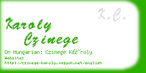 karoly czinege business card